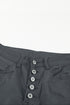Plain High Waist Buttons Frayed Cropped Denim Jeans